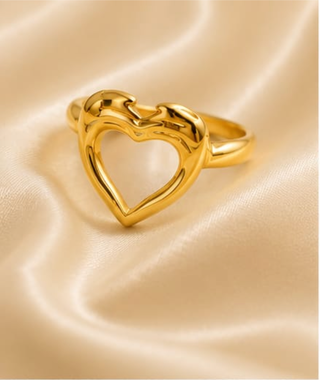 Golden Open Heart Ring