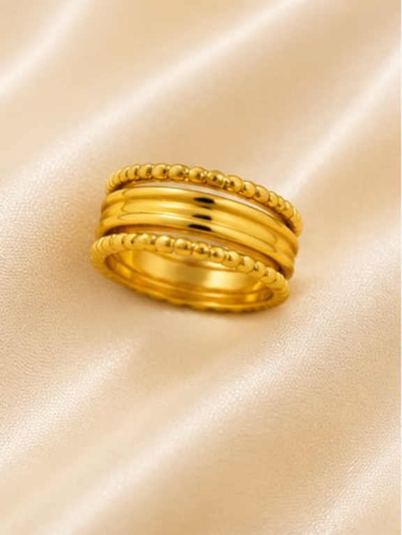 Luxe Layered Gold Band Ring