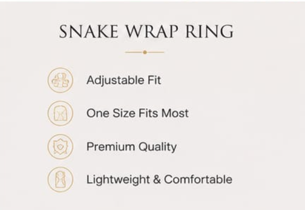 Golden Serpent Adjustable Ring