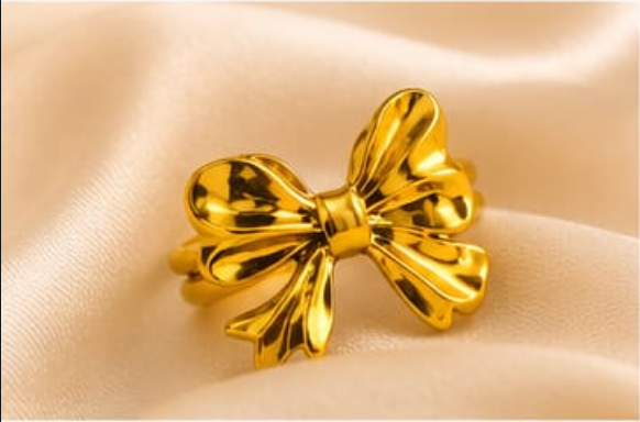 Golden Bow Statement Ring