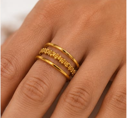 Elegant Gold Daisy Band Ring