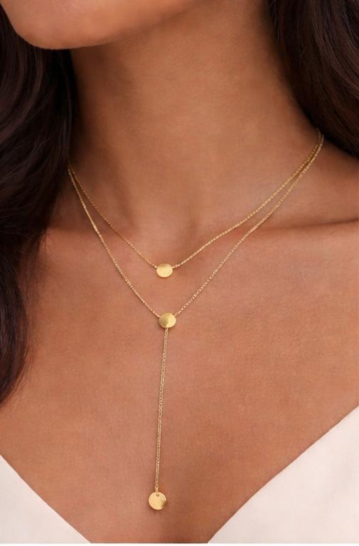 Luna Gold Lariat Necklace