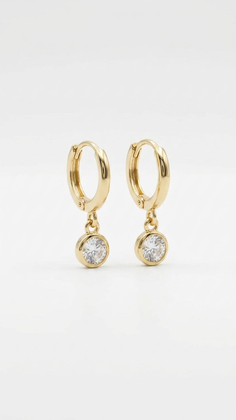 Elara Crystal Huggie Hoop Earrings