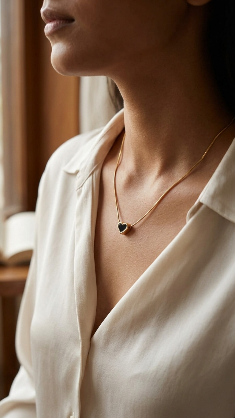 Noir Heart Pendant Necklace