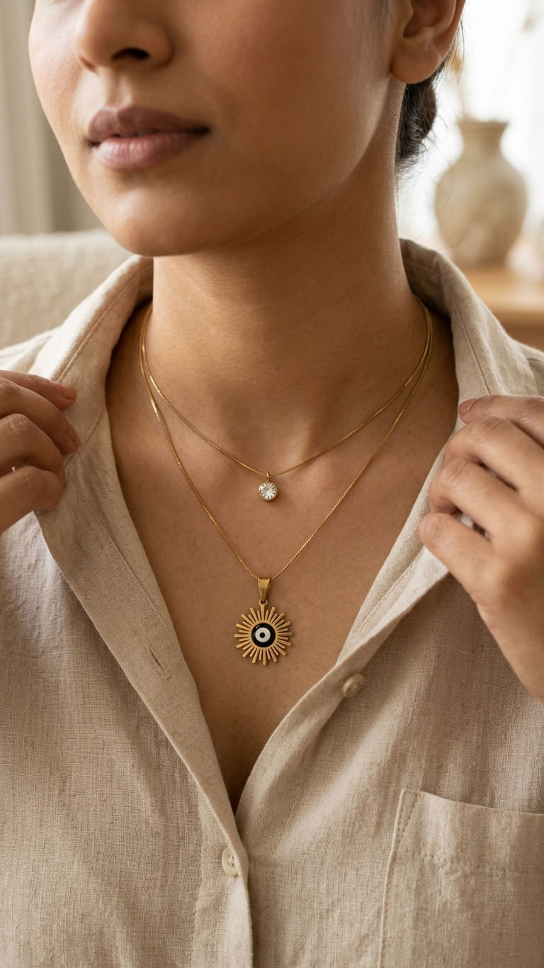 Celestial Evil Eye Layered Necklace