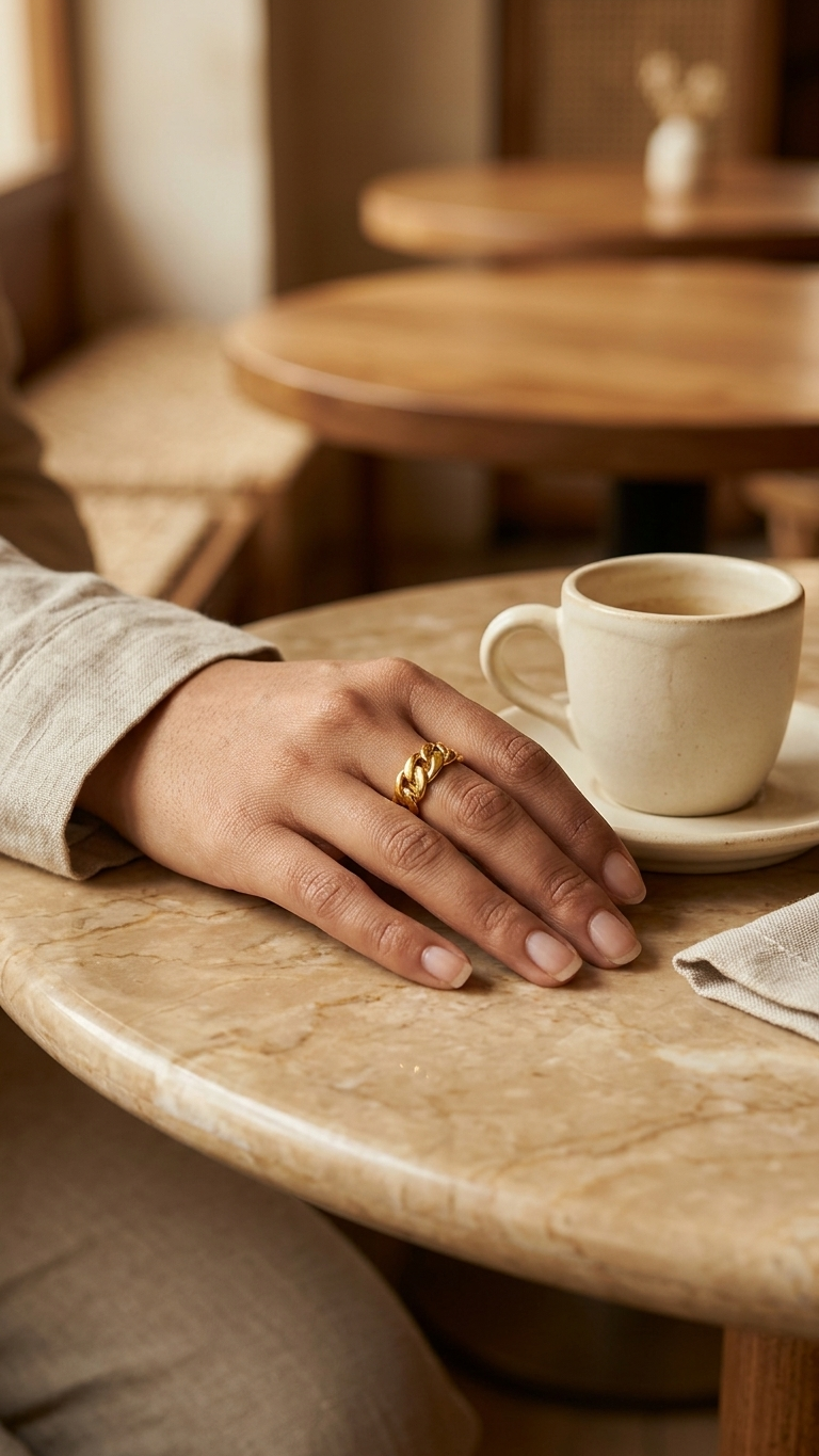 Bold Chain Link Gold Ring
