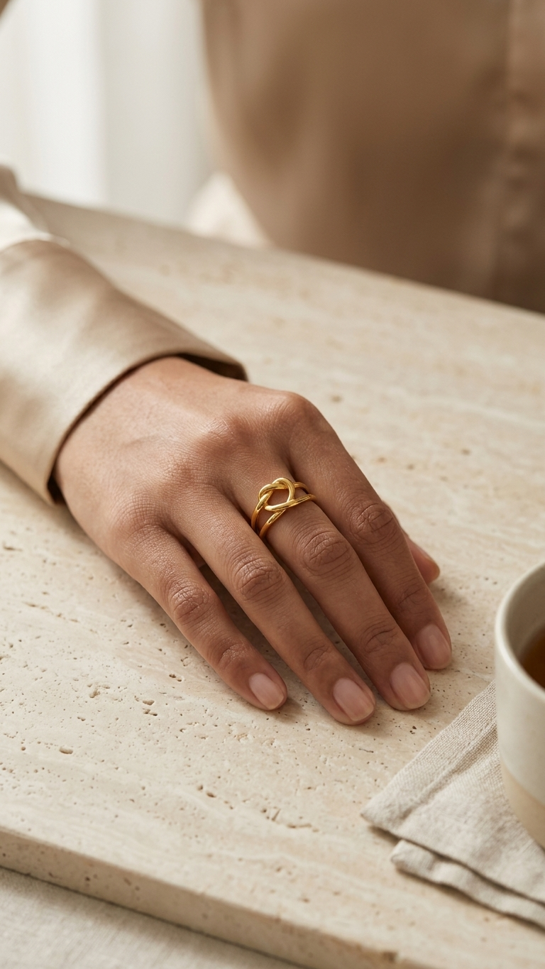 Golden Knot Ring