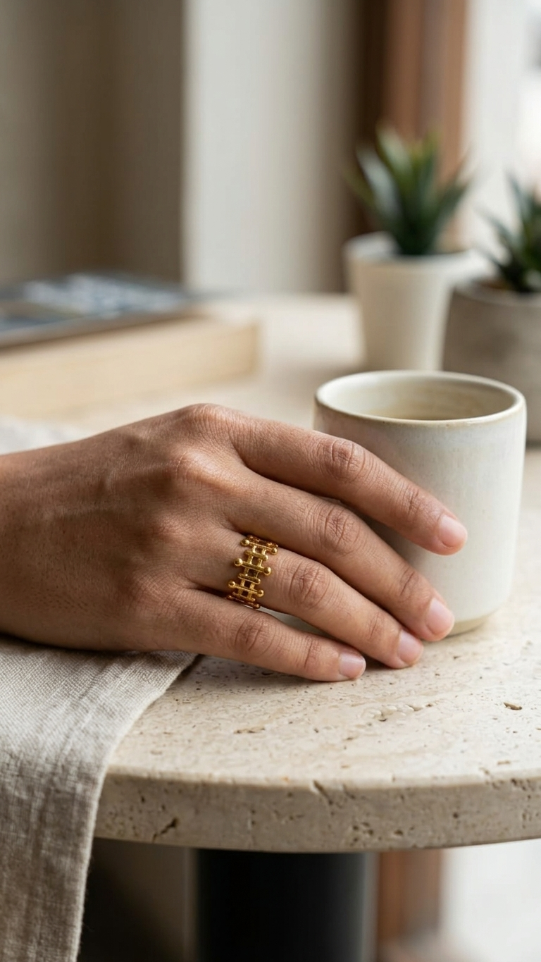 Golden Crown Adjustable Ring