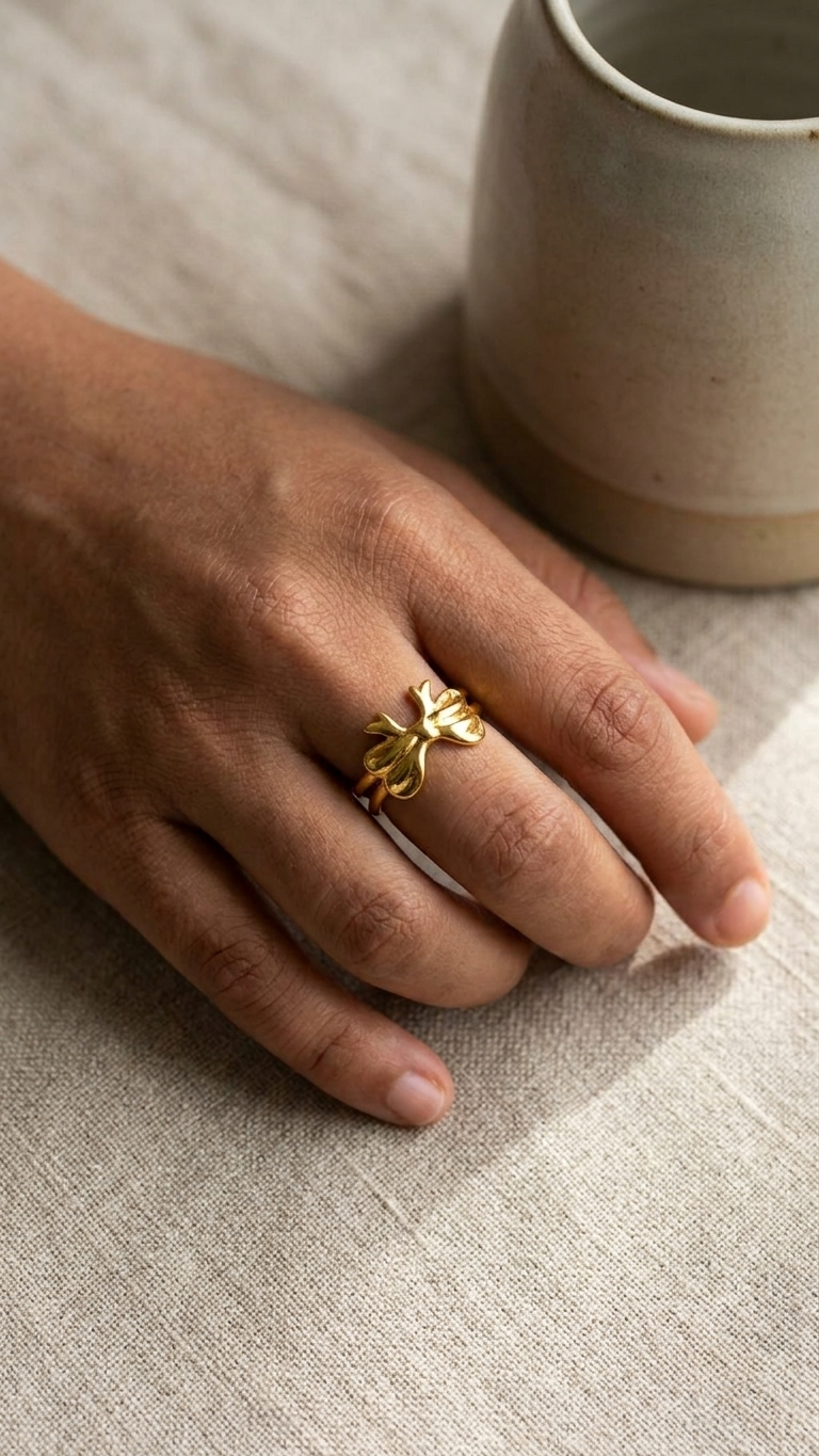 Golden Bow Statement Ring