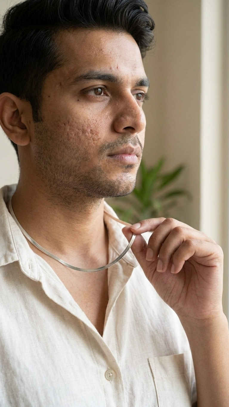 Silver Herringbone Chain Necklace