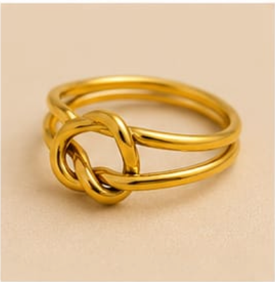 Golden Knot Ring