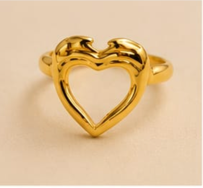 Golden Open Heart Ring