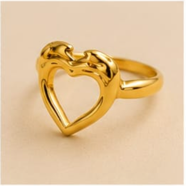 Golden Open Heart Ring