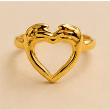 Golden Open Heart Ring