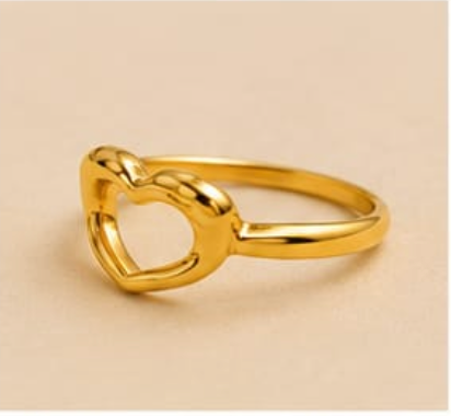 Golden Open Heart Ring