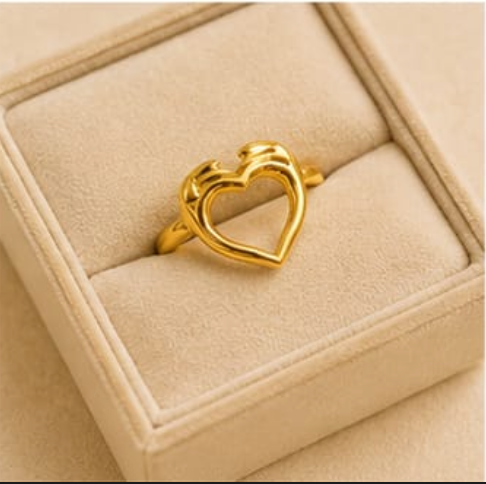 Golden Open Heart Ring
