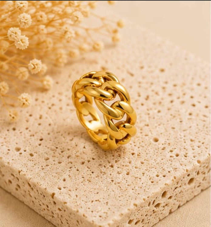 Bold Chain Link Gold Ring