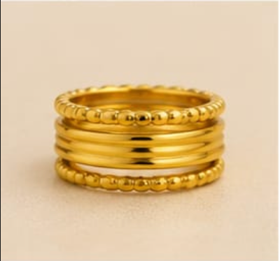Luxe Layered Gold Band Ring