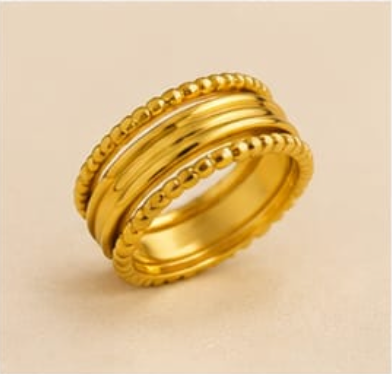 Luxe Layered Gold Band Ring