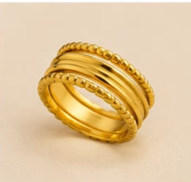 Luxe Layered Gold Band Ring