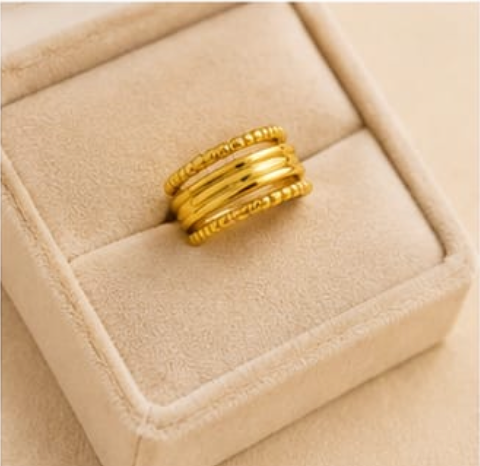 Luxe Layered Gold Band Ring