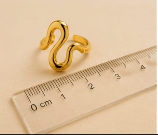 Golden Wave Adjustable Ring