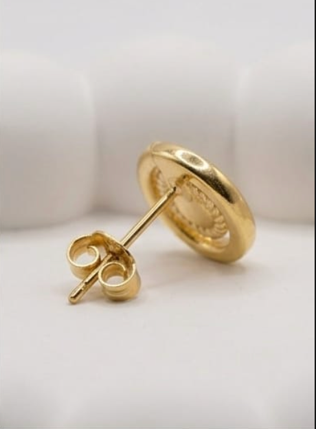Golden Spiral Crystal Stud Earrings
