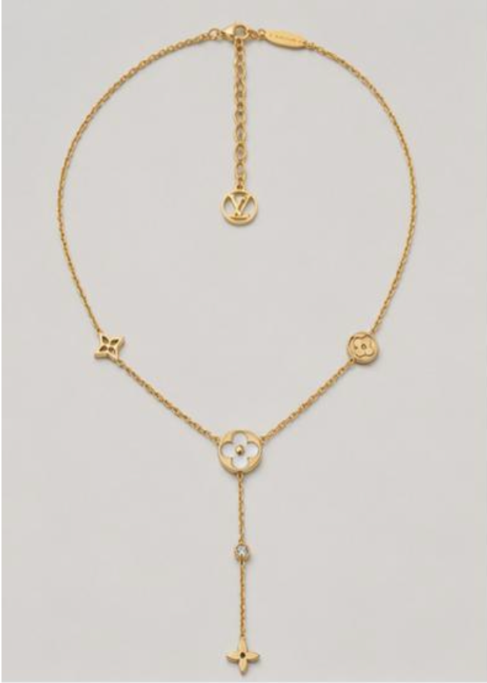 Elegant Gold Floral Y-Drop Necklace