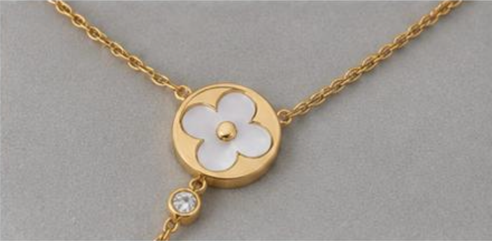 Elegant Gold Floral Y-Drop Necklace