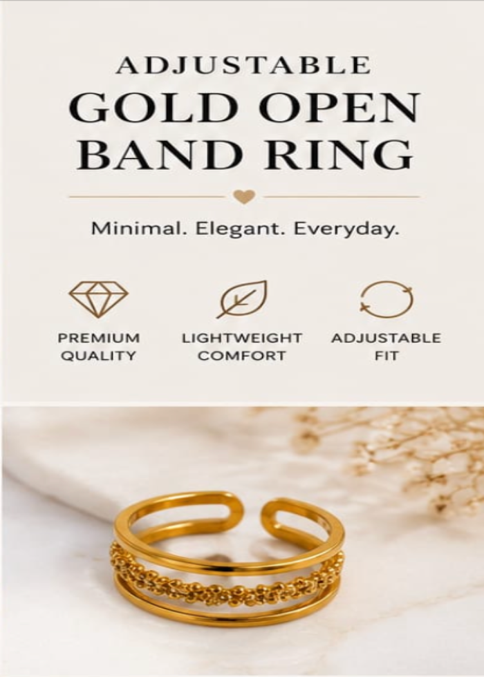 Elegant Gold Daisy Band Ring