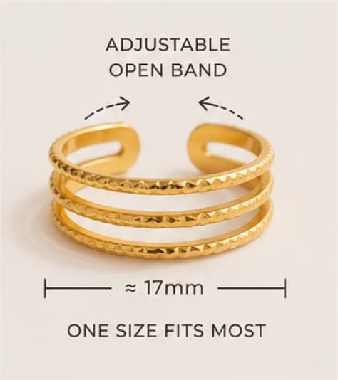 Luxury Triple Band Open Ring