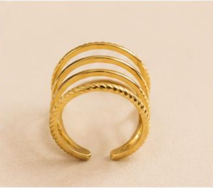 Luxe Multi-Layer Gold Adjustable Ring