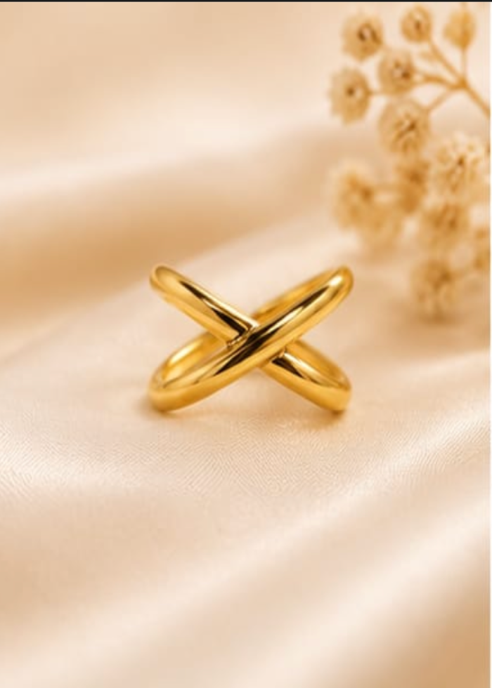 Infinity Cross Gold Ring