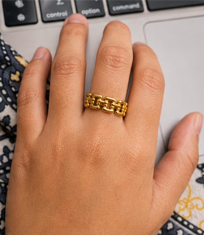 Luxe Chain Link Adjustable Ring