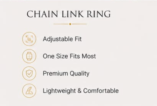 Luxe Chain Link Adjustable Ring