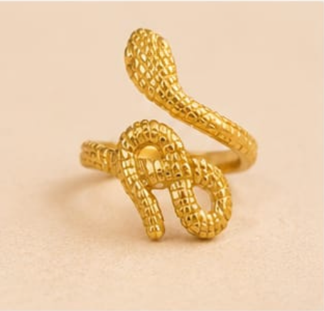 Golden Serpent Adjustable Ring