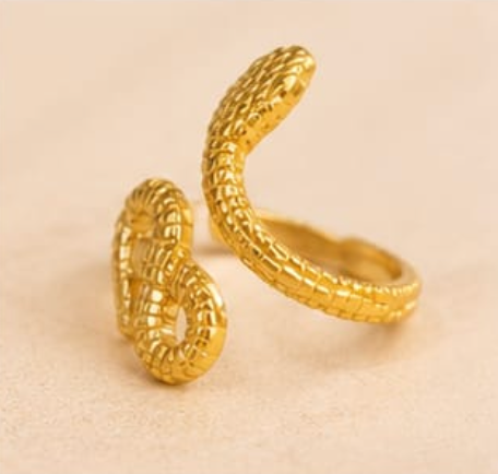 Golden Serpent Adjustable Ring