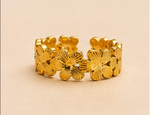 Golden Daisy Adjustable Ring