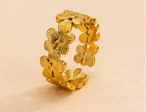 Golden Daisy Adjustable Ring