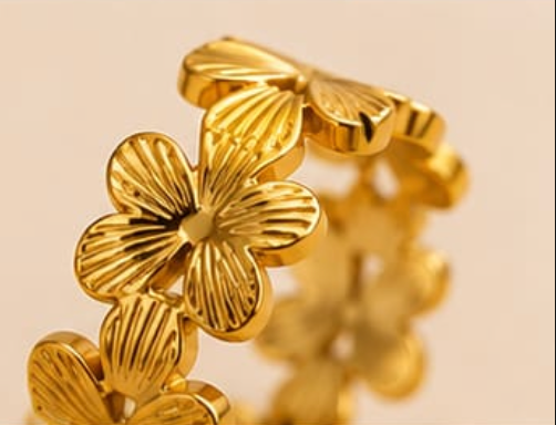 Golden Daisy Adjustable Ring