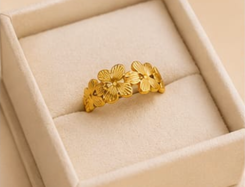 Golden Daisy Adjustable Ring