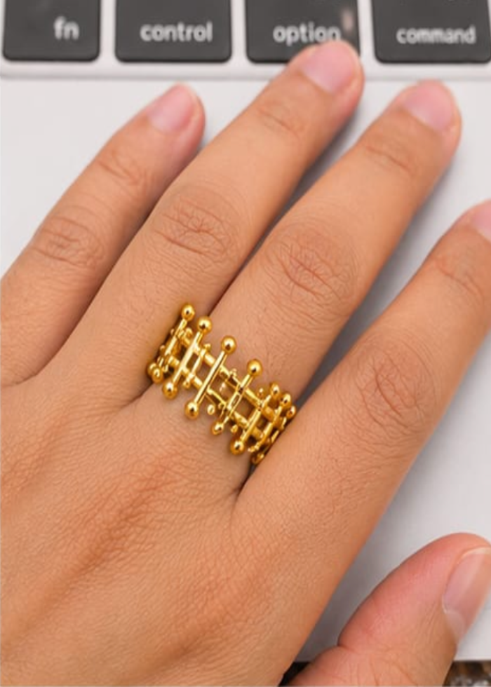 Golden Crown Adjustable Ring