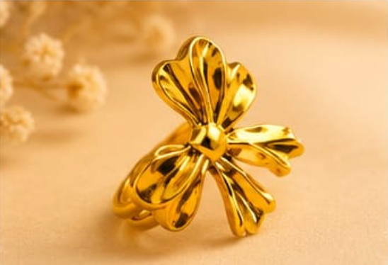 Golden Bow Statement Ring