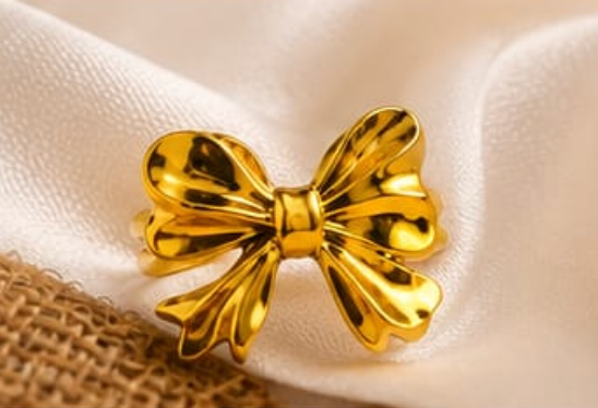 Golden Bow Statement Ring