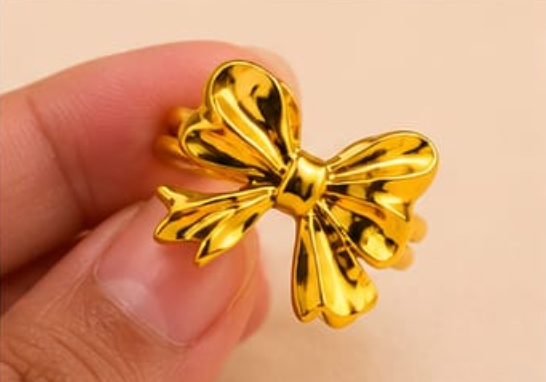 Golden Bow Statement Ring