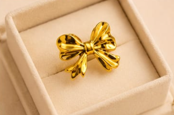 Golden Bow Statement Ring