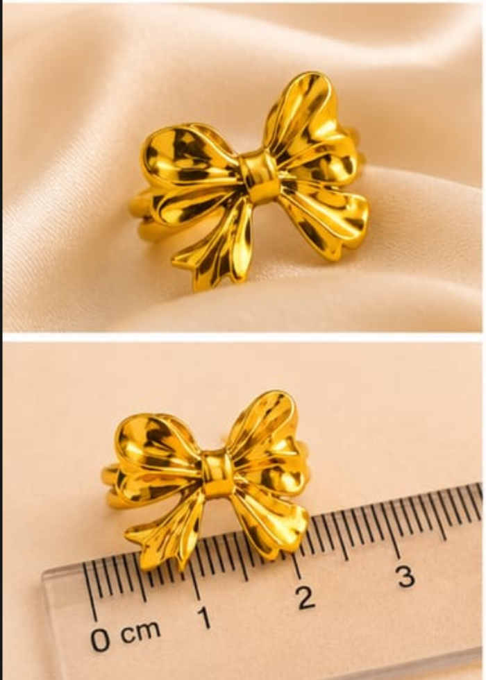 Golden Bow Statement Ring