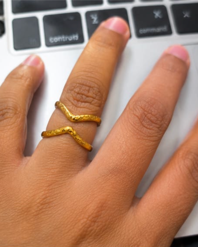Golden Infinity Twist Ring