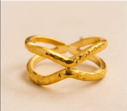 Golden Infinity Twist Ring