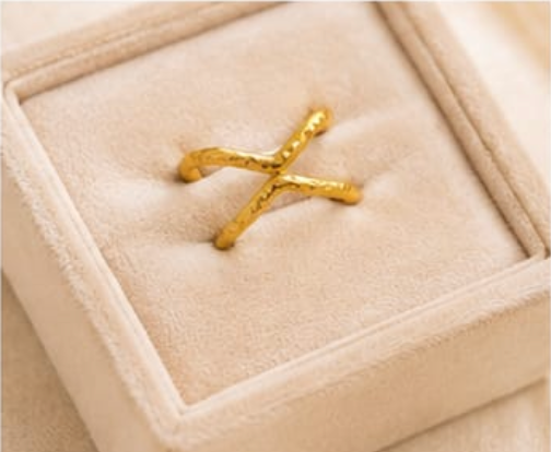 Golden Infinity Twist Ring
